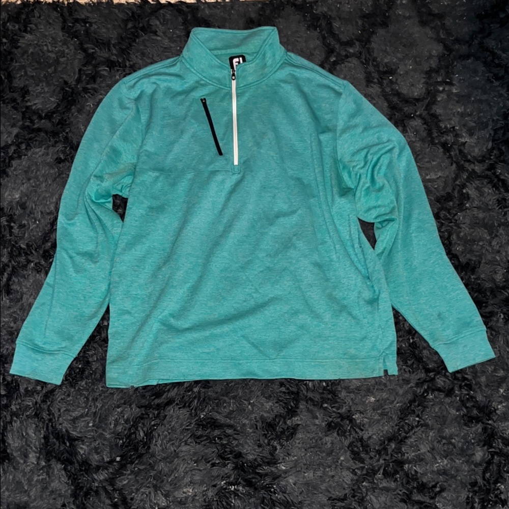 Men's Teal Quarter-Zip Pullover